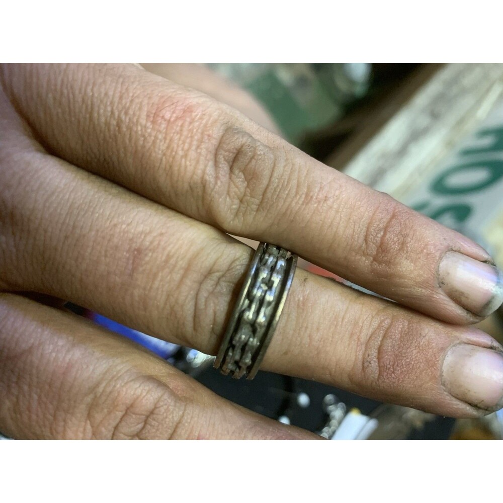 Harley Davidson Sterling Silver Spinner Tire Ring with Box Size 9